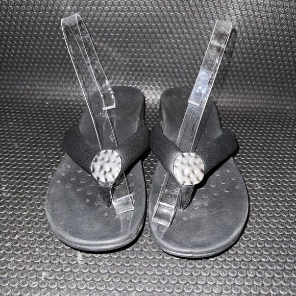Vionic Lida Black Silp Slide Flip Flop Summer Beach Sandal Womens Size 7 - Picture 1 of 7